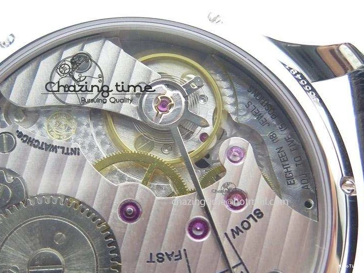 MIROTIME 0121 Portuguese IW545407 Black Dial ZF 1:1 Best Edition On Dark Blue Leather Strap DailyWear 7337